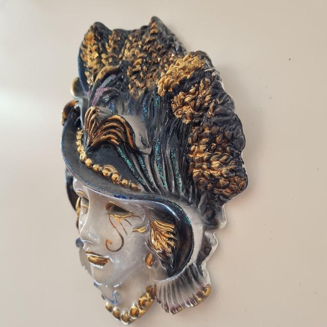 Venetian Ceramic Mask, Italy, 1980s For Sale - Image 3 of 7