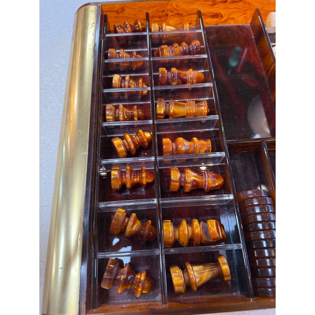 Italian Tortoiseshell Lucite Chess Set For Sale In Los Angeles - Image 6 of 7