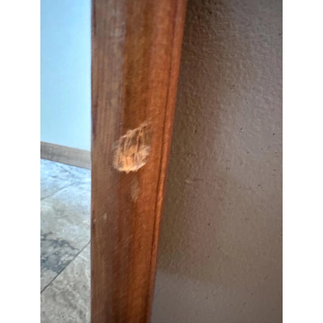 Brown Vintage 1970s Carved Wooden Art Nouveau Style Wall Mirror For Sale - Image 8 of 8