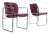 Mid Century Modern Lounge Chairs in Tubular Chrome and Rich Oxblood Faux Leather - a Pair For Sale