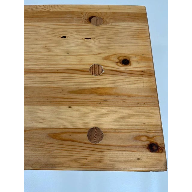 Brown Scandinavian Modern Solid Pine Bench from Fröseke, Sweden, 1970s For Sale - Image 8 of 16