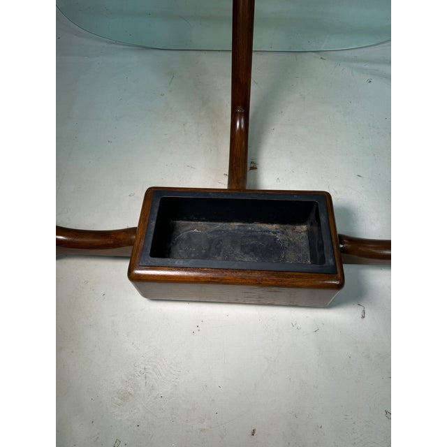 Coffee MCM c.e Waltman for Tonk Walnut Biomorphic Coffee Table With Center Planter For Sale - Image 8 of 9