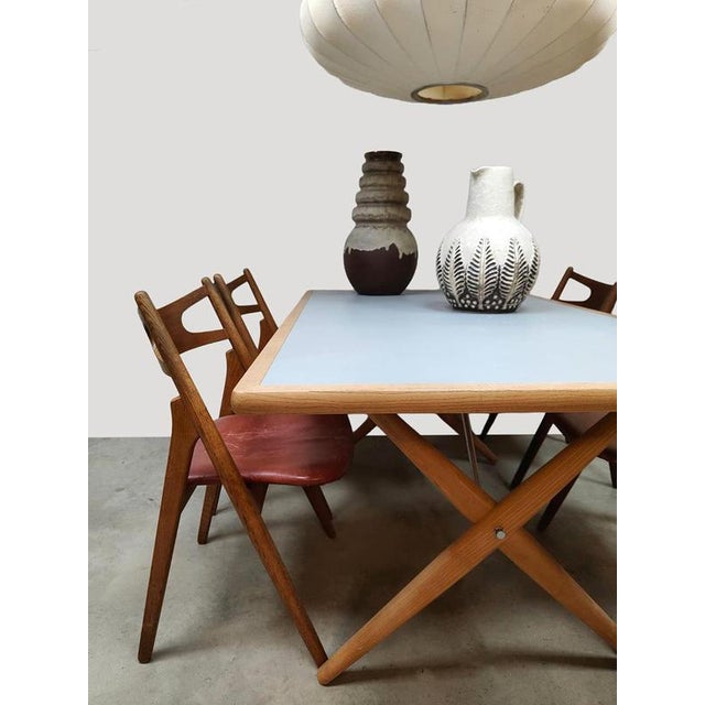 Vintage Sawhorse AT303 Dining Table by Hans J. Wegner for Andreas Tuck, 1960s For Sale - Image 9 of 9