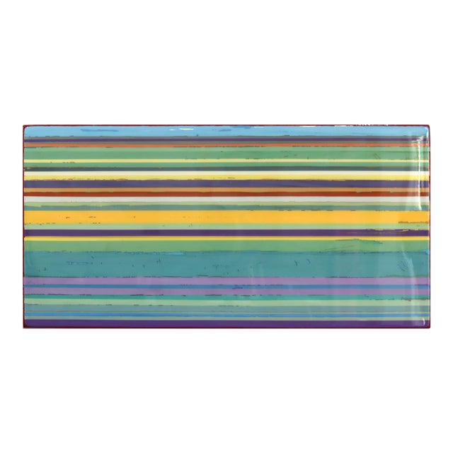 Bella Vista 3 - Modern Acrylic Colorful Striped Resin Original Artwork by Ricky Hunt For Sale