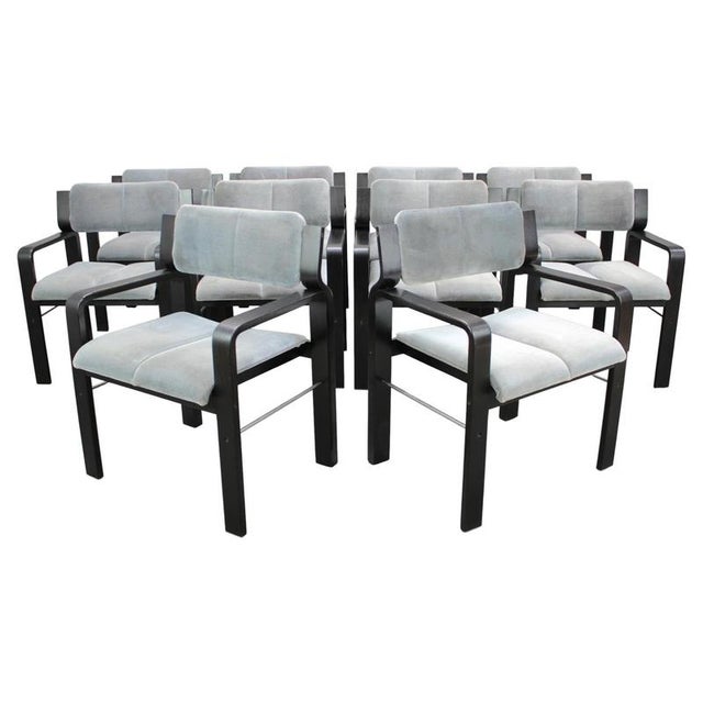 Vintage Armchair by Ludvik Volak for Dřevopodnik Holešov, Czechoslovakia, 1989, Set of 10 For Sale - Image 18 of 18