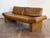 Brown Vintage 1980's Italian Leather Postmodern Sofa For Sale - Image 8 of 9