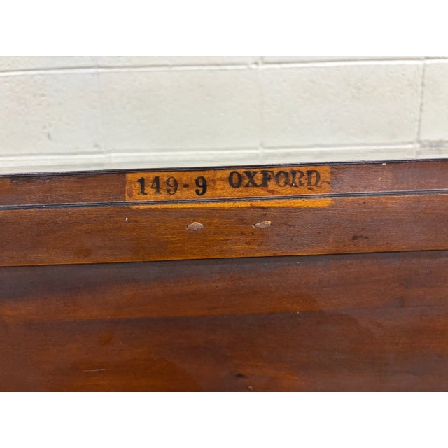 Brown Vintage Kindel Federal Hepplewhite Style Oxford Mahogany Vanity W Mirror & Stool For Sale - Image 8 of 12