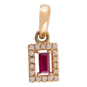 Ruby Pendant Necklace With Surrounding Diamonds