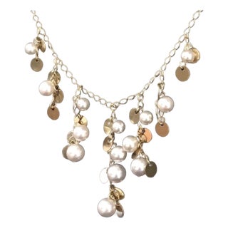 Akoya Pearl Necklace 14k Gold Hi Fashion Italy Certified For Sale