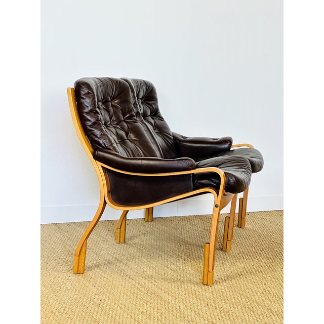 Vintage Scandinavian Teak and Leather Bench, 1960 For Sale - Image 6 of 17