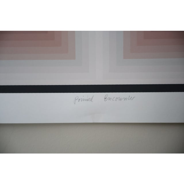 Jurgen Peters “Pointed Encounter” Op Art Screenprint, Signed & Numbered, 1980 For Sale - Image 9 of 12