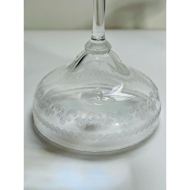 Glass Early 20th Century Bryce Etched Glass Champagne Saucers- Set of 3 For Sale - Image 7 of 7