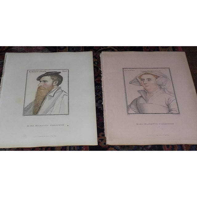 Realism Antique Early 19th C. Hans Holbein Engraved Portraits of the Court of Henry VIII - Set of 12 For Sale - Image 3 of 9