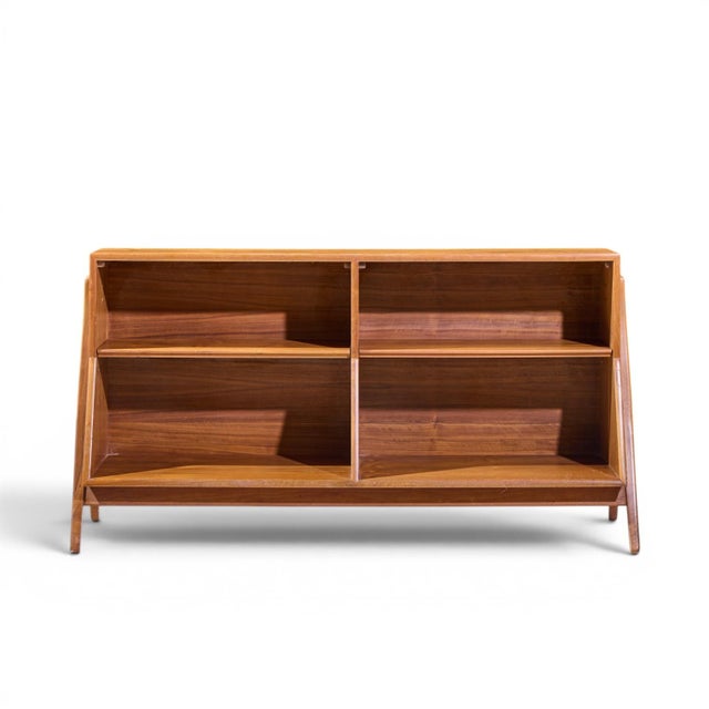 Kipp Stewart for Drexel Declaration Mid Century Walnut Bookcase Shelf This bookcase measures: 59 wide x 17 deep x 31...