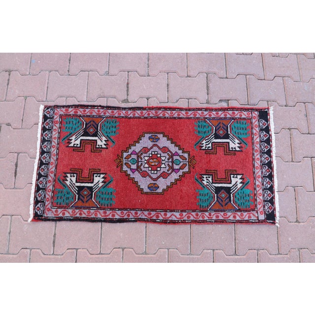 1960s Turkish Vintage Handmade Rug For Sale - Image 4 of 13
