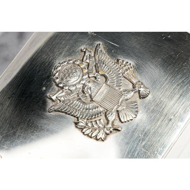 1940s Mid Century Vintage Sterling Silver Box Eagle Emblem Desk Keepsake Box Luxury Home Decor For Sale - Image 5 of 14