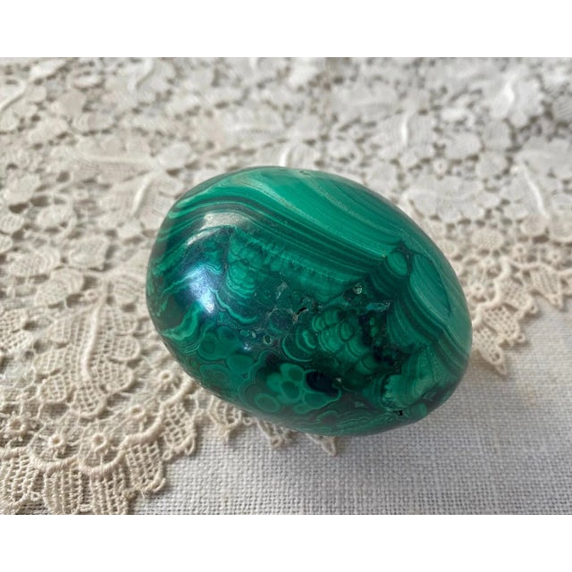 Contemporary Vintage Malachite Easter Egg For Sale - Image 3 of 7