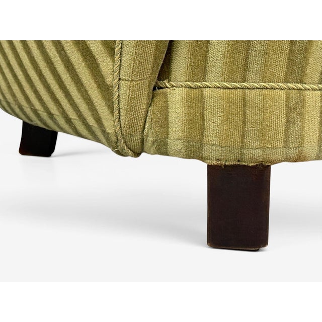 Danish Cabinetmaker, Banana Lounge Chairs, Beech, Velour, Denmark, 1940s For Sale - Image 9 of 11