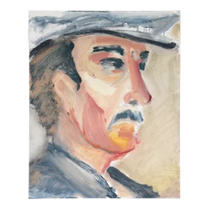 Portrait of a Man 20th Century Oil on Paper