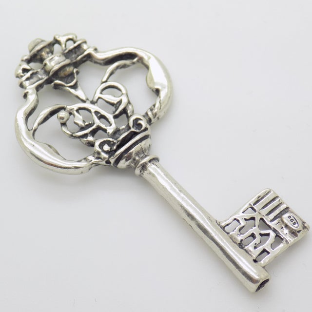 Vintage Italian Handmade Silver Key Figurine, Tuscany, Italy, 1980s For Sale - Image 4 of 13
