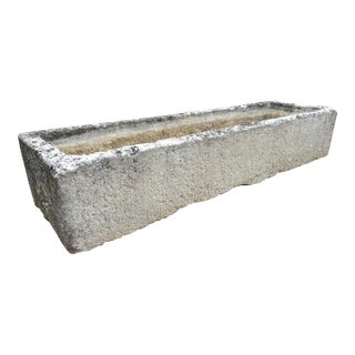 A Long Rectangular Limestone Field Trough From Burgundy, France, 19th Century For Sale