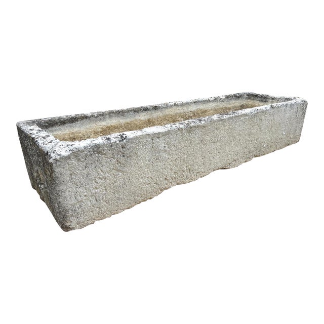 A Long Rectangular Limestone Field Trough From Burgundy, France, 19th Century For Sale