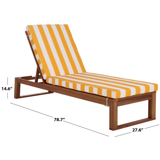 2020s Sophie Chaise Lounge, Natural/Yellow Stripe For Sale - Image 5 of 12