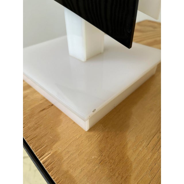 Vintage Graphic Black + White Plexi Lamp Attributed to Moss, Circa 1950s For Sale - Image 9 of 11