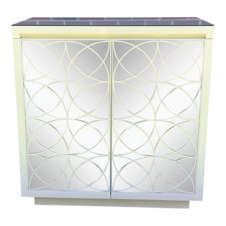 Mitchell Gold & Bob Williams White Mirrored Lawson Bar For Sale