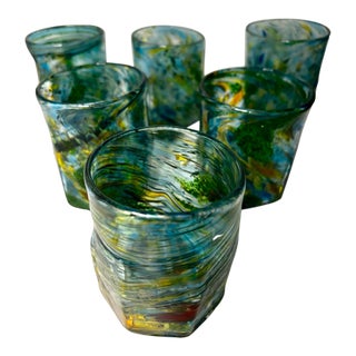 Mid 20th Century Murano Goti Glasses Set of 6 For Sale