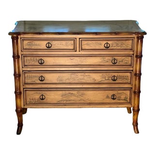 Faux Bamboo Chest Styled After Baker Furniture Co. For Sale