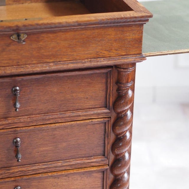 Antique Gründerzeit Oak Writing Desk, 1890 For Sale - Image 3 of 18