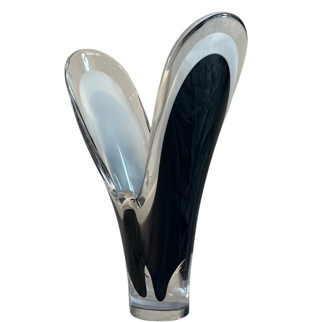 Mid-Century Modern Mid-Century Flygsfors Coquille Art Glass Vase by Paul Kedelv, For Sale - Image 3 of 14