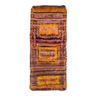 Vintage Decorative Turkish Tulu Rug - 3`3" X 7`5" For Sale