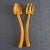 This 1960s Vintage Monkey Pod Wooden Server Set are uniquely designed with a triangular spoon and a spiked fork for...