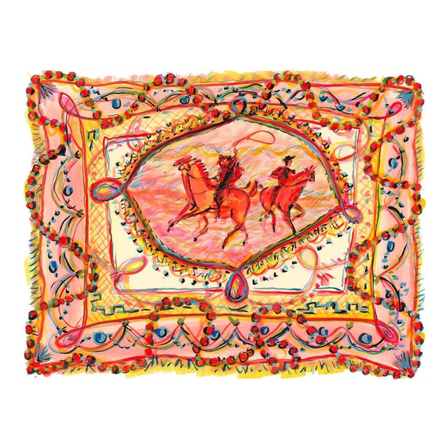 Pink Roping With Pearls Original Contemporary Figurative Print by Pauline De Roussy De Sales For Sale