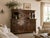 Two-section, stepped sideboard in carved oak, Spanish style, 1960s Spanish-style oak sideboard from the 1960s, featuring...