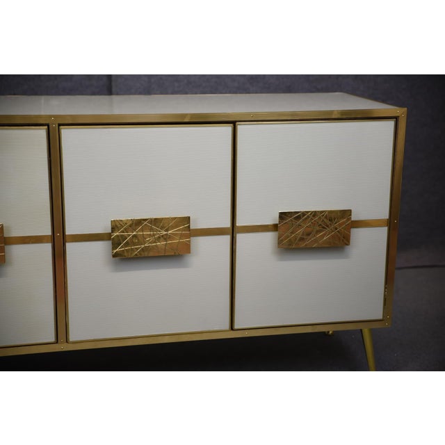 Sideboard with White Murano Glass from Justfurnituress SRL For Sale - Image 6 of 13