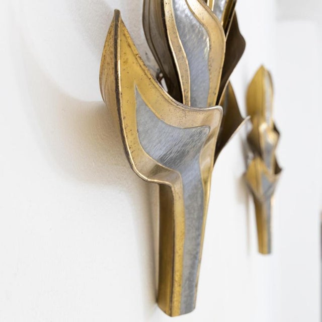 Metal Wall Lamps by Henri Fernandez for Maison Honoré, Set of 2 For Sale - Image 7 of 9