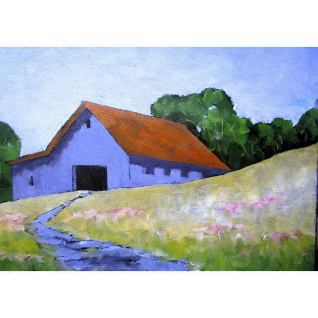 Santa Cruz Hills Barn California Farm Art Lynne French landscape oil painting. The signed original painting measures 16x20...