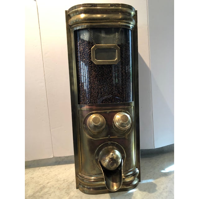 Antique French Commercial Coffee Bean Dispenser in Brass | Chairish