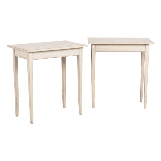 Pair, Early 20th Century Swedish Gray Side Tables For Sale