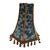 Designer Covington Teal Bunny Velvet Lamp Shade Tapered Drum With Brown Beaded Fringe That Glows For Sale