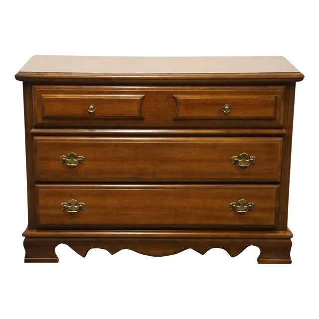 Bassett Furniture Solid Hard Rock Maple Colonial Early American 44" Low Chest 5017-208 For Sale