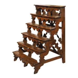 18th Century Walnut Library Stairs From Northern Italy