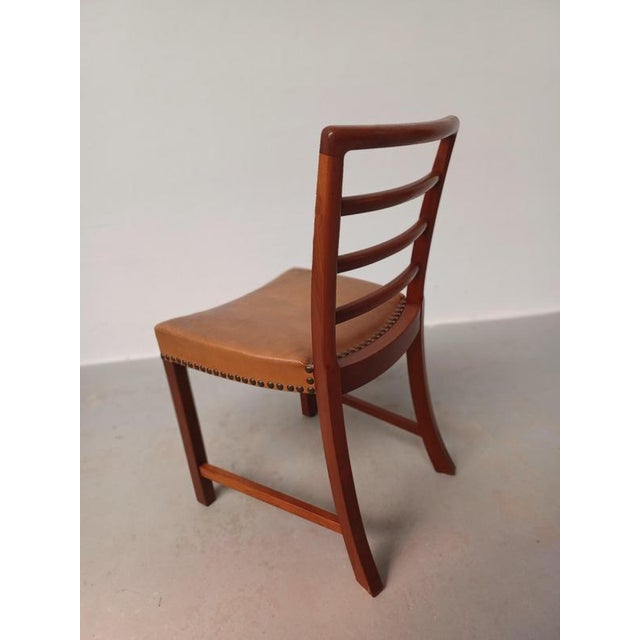 Danish Mid-Century Mahogany Dining Chairs with Upholstery, 1940s, Set of 12 For Sale - Image 6 of 13