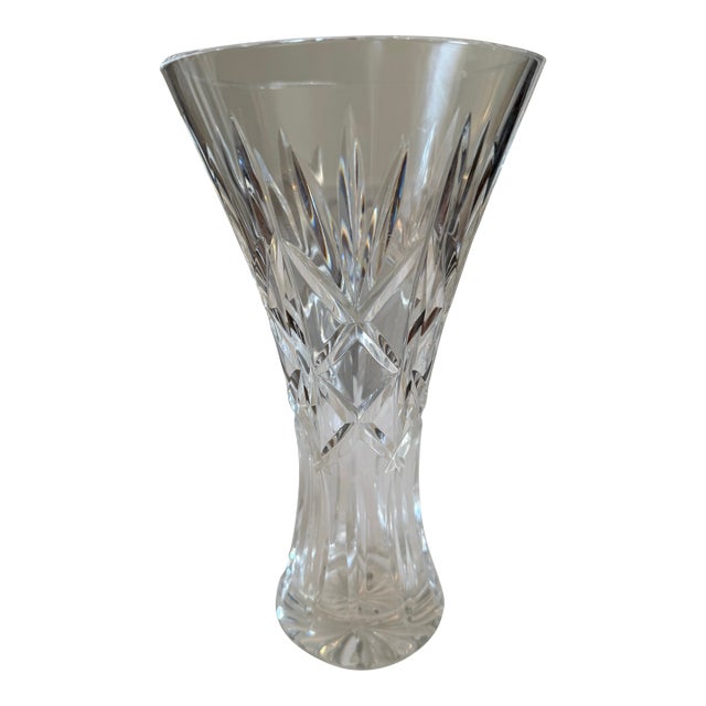 Vintage Waterford 10" Vase in the Retired Kilrane Pattern For Sale