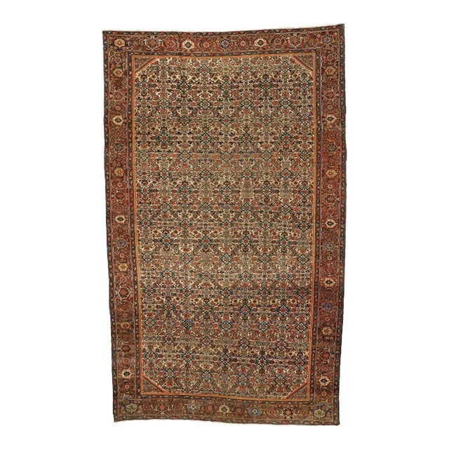 Late 19th Century Late 19th Century Antique Persian Farahan Rug, 07'07 X 12'04 For Sale