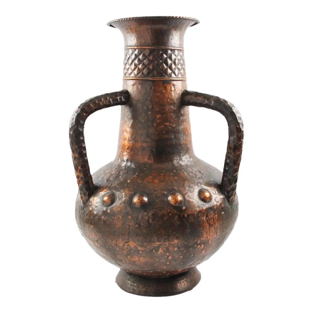 Important Italian Copper Baluster Urn Vase For Sale