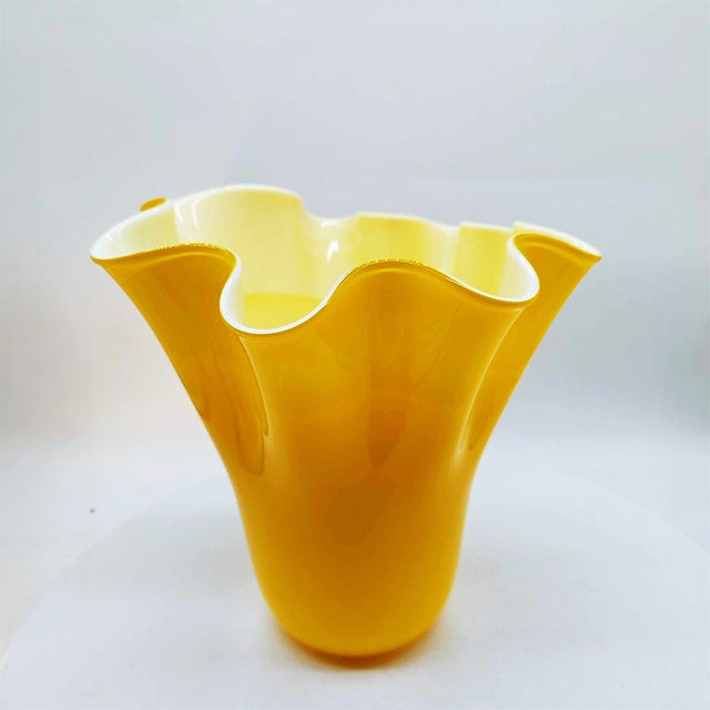 Vintage Italian Jacketed Fazzoletto Vase in Murano Glass, 1970s For Sale - Image 10 of 10